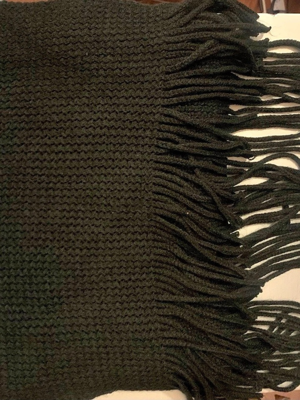 Michael Kors MK Logo Knit Fringe Scarf Black & White